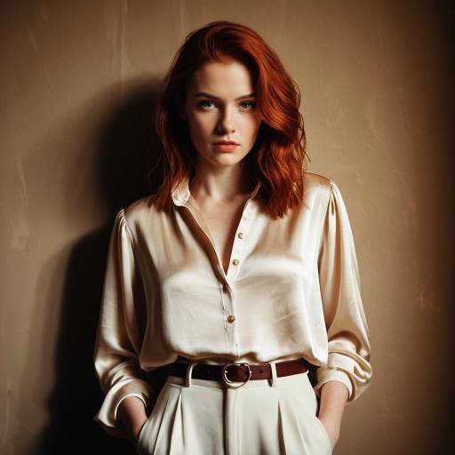 Realistic Portrait of Young Woman in Silk