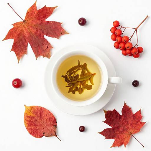 Autumn White Tea Mug Composition