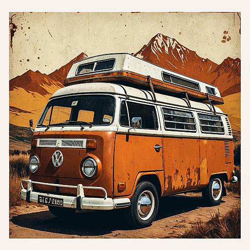 Rustic Vintage Camper Van Poster