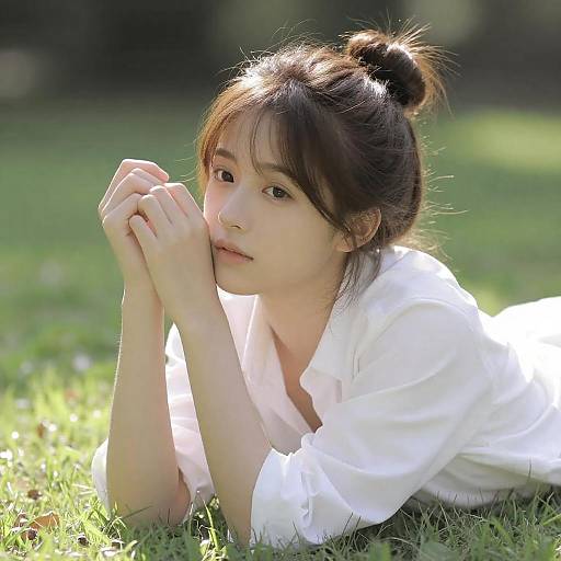 Serene Young Woman in Nature