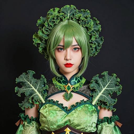 Vibrant Kale-Themed Cosplay Costume