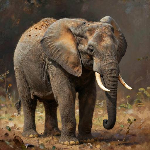 Smart Baby Elephant Portrait Art