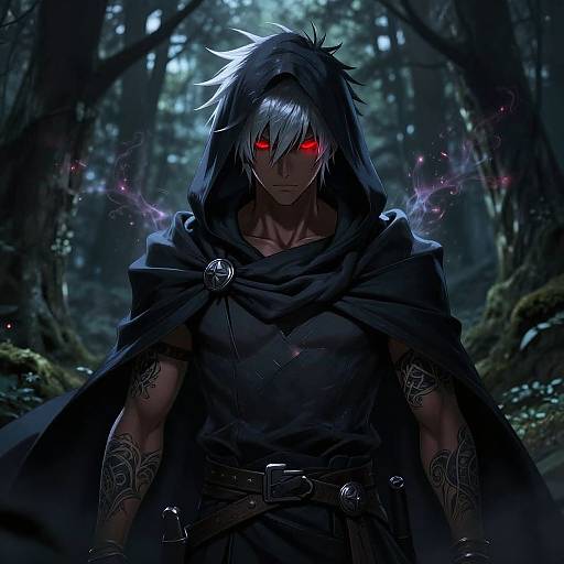 Mystical Silver-Haired Anime Warrior