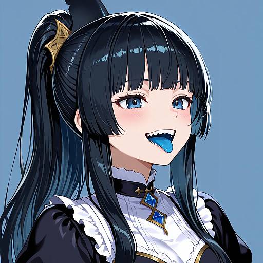 Illustration of Artemis of the blue, atelier live in the style of Tako (plastic protein)