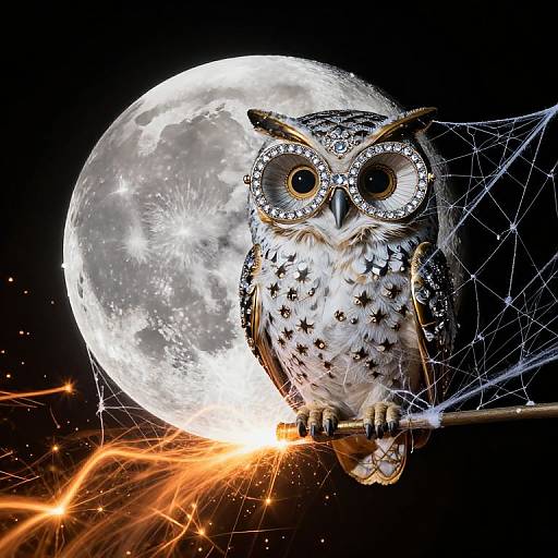 Clockwork Owl Mending Lunar Silk