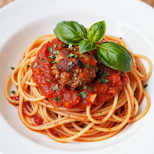 Spaghetti with Meatball and Tomato Sauce