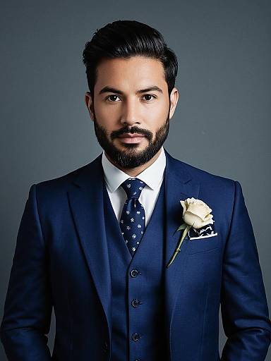 Navy Blue Wedding Suit Portrait