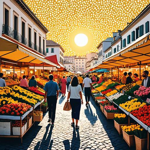 Vibrant Flower Marketplace at Sunset Vibrant Flower Marketplace at Sunset