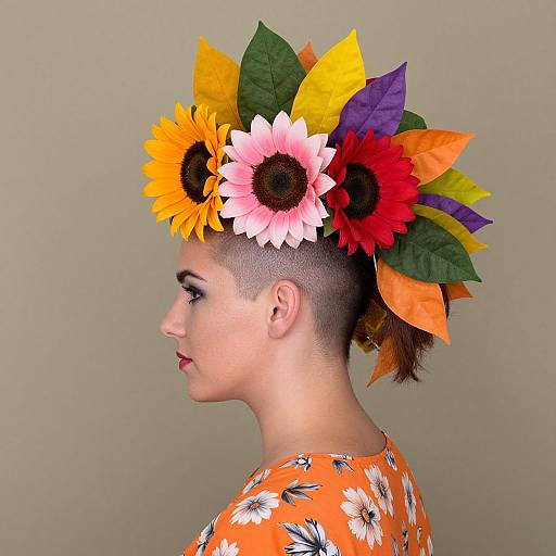 Vibrant Floral Mohawk with Sunflowers