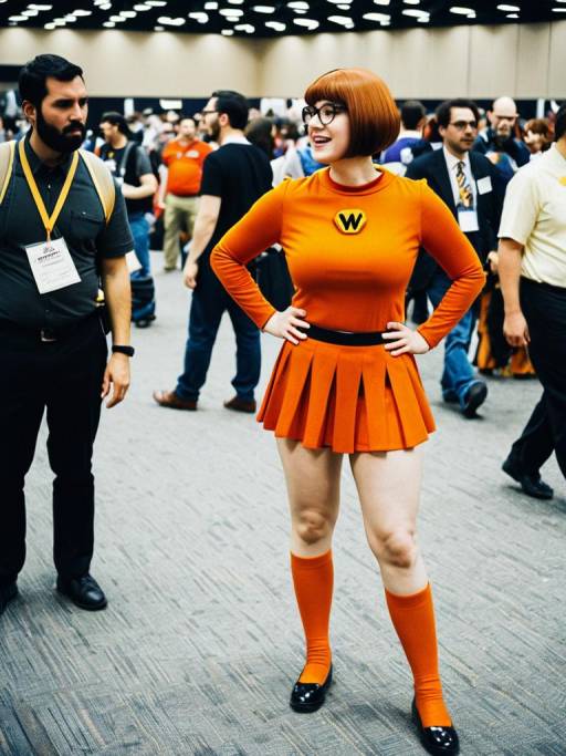 Woman in Velma Costume at Comic Convention