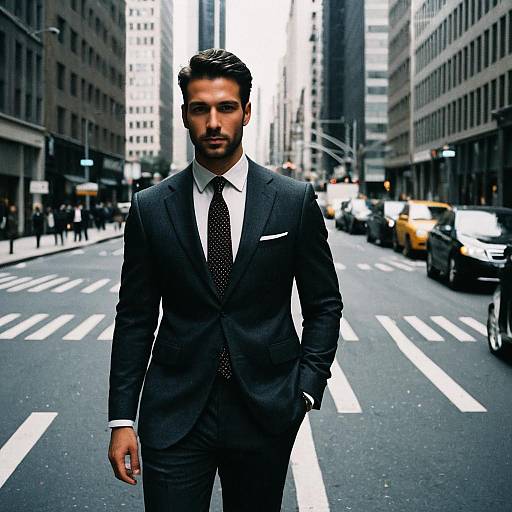 Stylish Man in City Suit