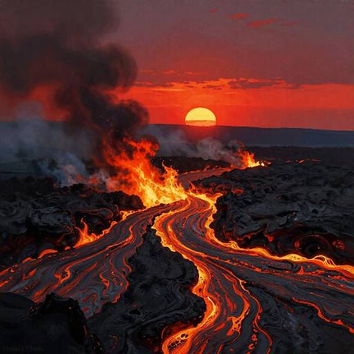 Fiery Expressionist Lava Landscapes