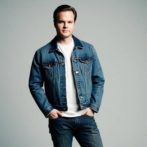 Man in Vintage Denim Jacket and Jeans