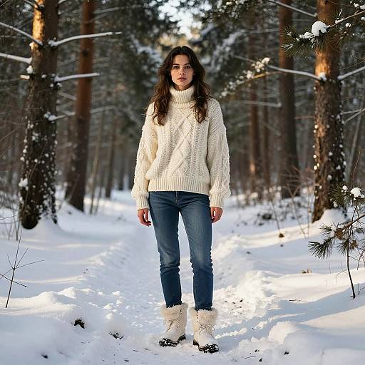 Winter Forest Woman Portrait Ultra-Detailed