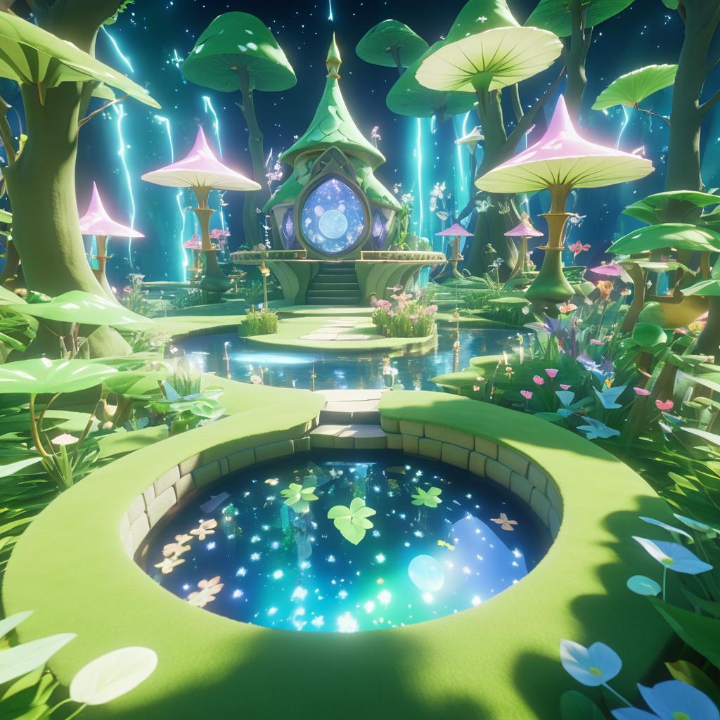 Enchanting 3D Game Scene with Fairies