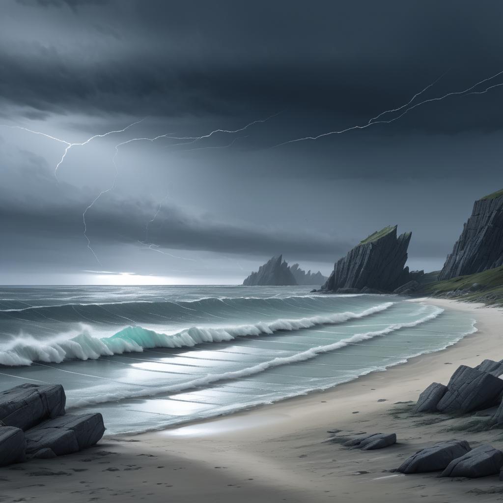 Stormy Beach Concept Art Sketches