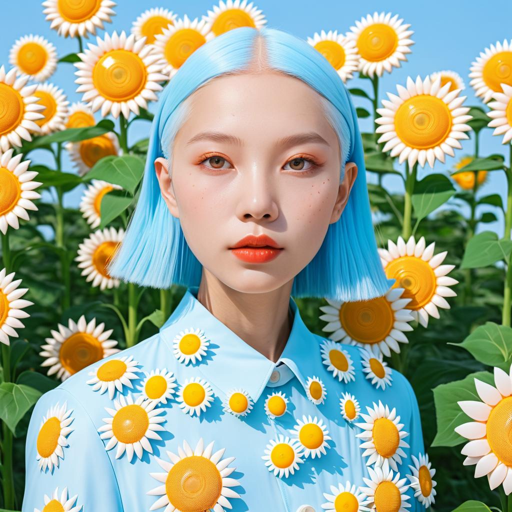 Albino Model in Yayoi Kusama Style