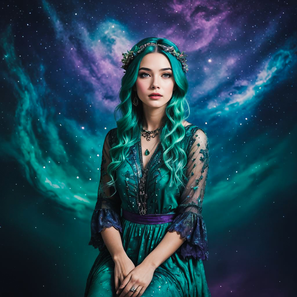 Mesmerizing Artist in Galactic Bohemian Style