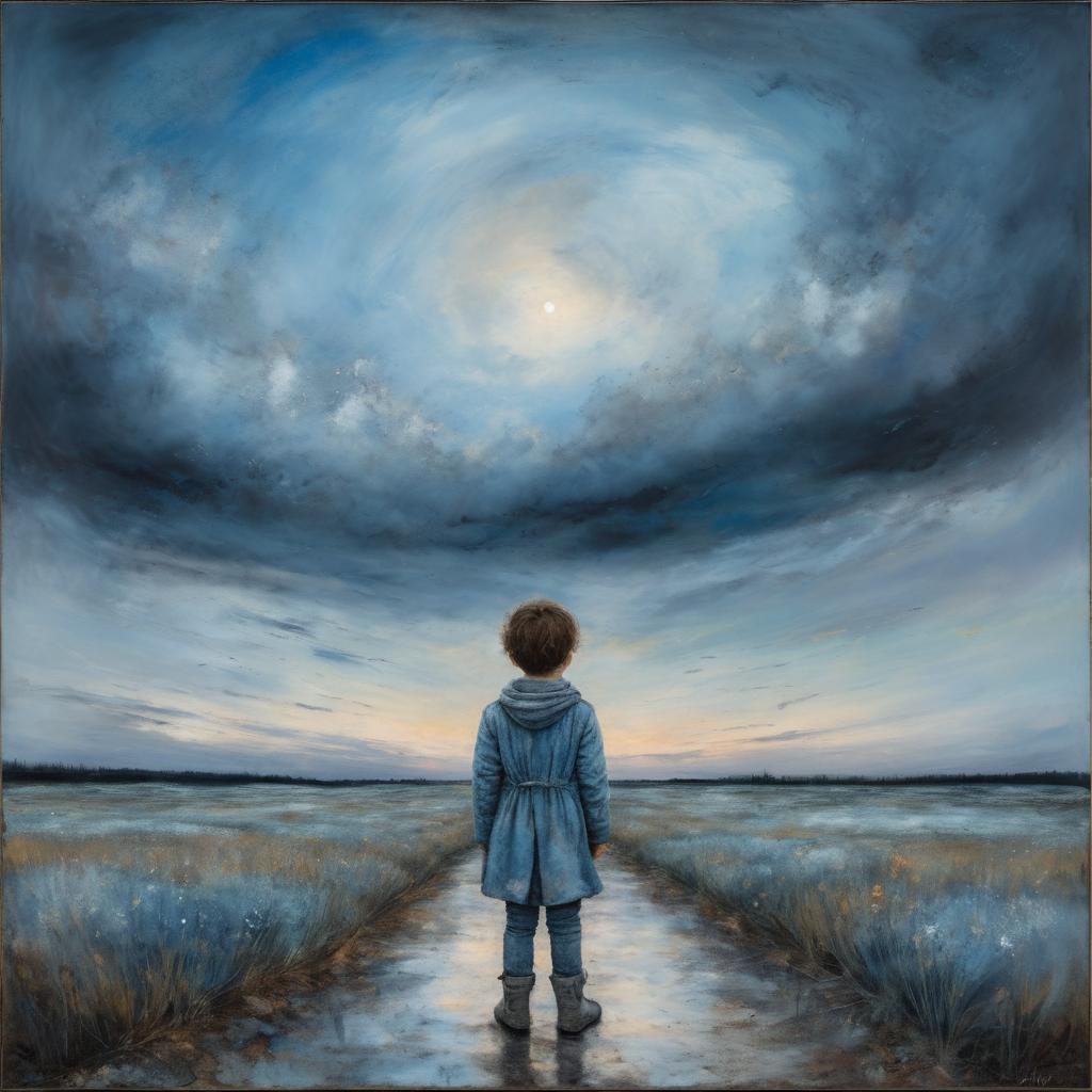 Lost Gaze: Child in Twilight Skies