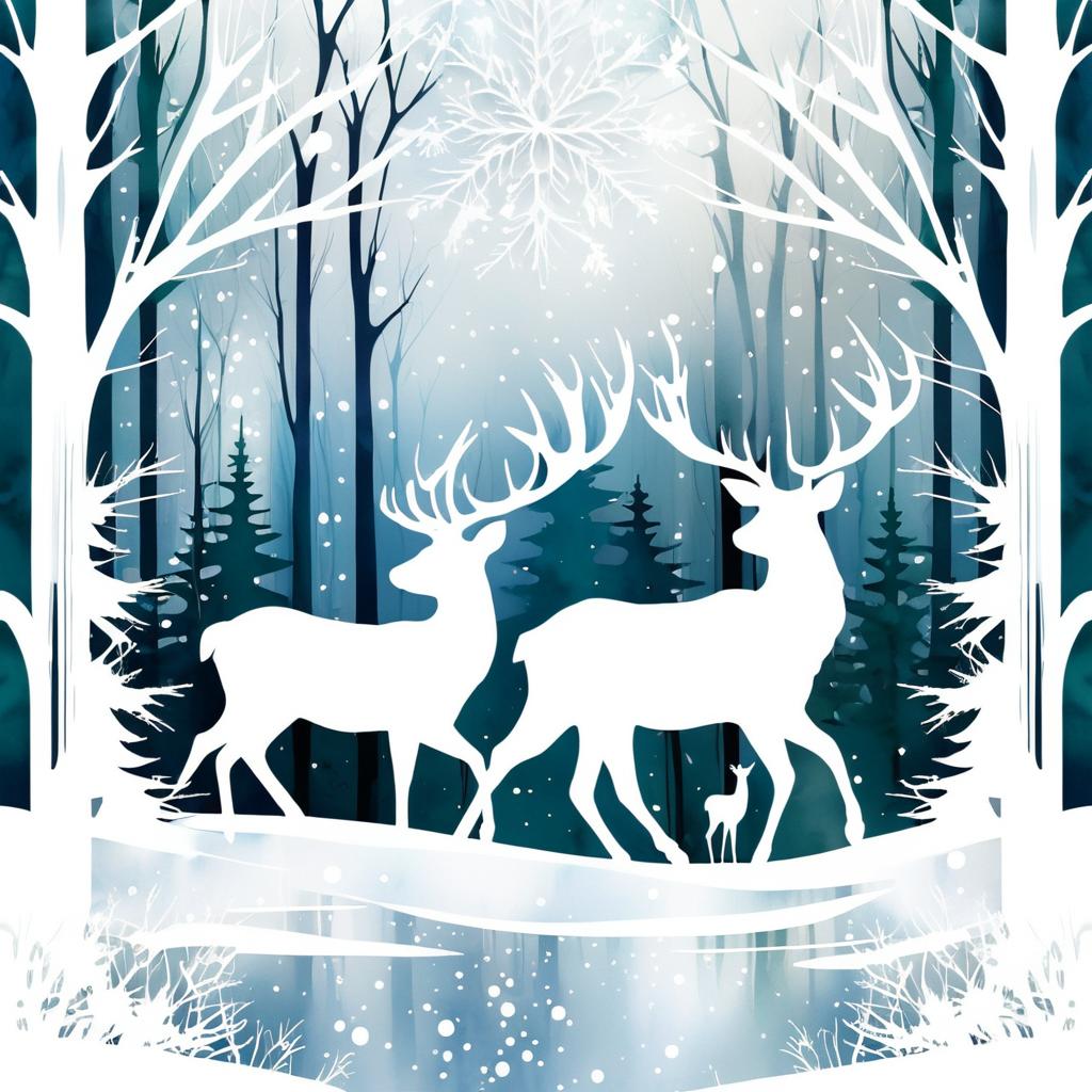 Serene Forest Within a Snowflake