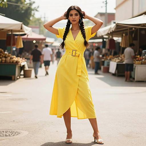 Editorial Portrait in Sunny Market Square