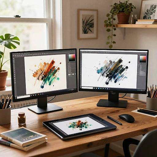 Cozy Digital Art Studio Scene