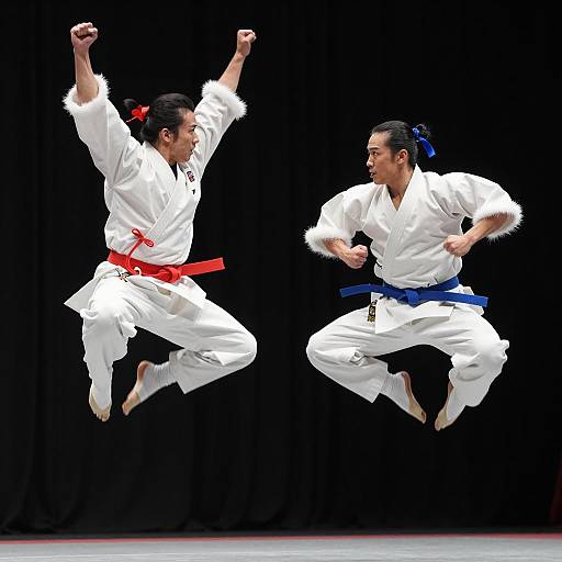 Dynamic Martial Arts Duo in Motion