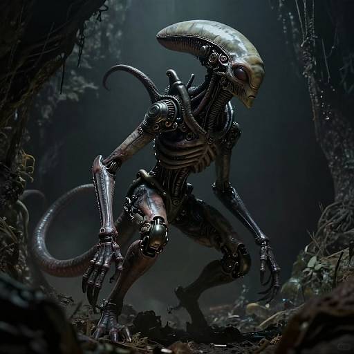 Grotesque Biomechanical Alien Portrait