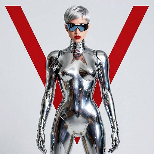 Futuristic Fashion Editorial in Chrome