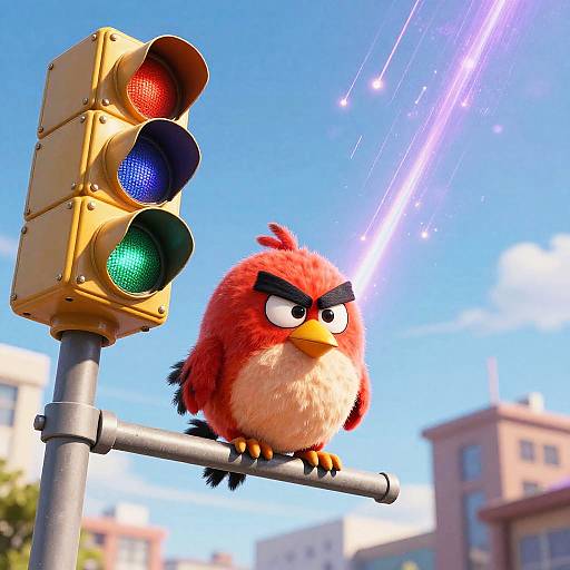 Angry Bird on Traffic Light