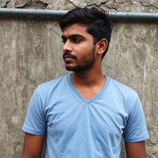 High-Contrast Portrait of South Asian Man