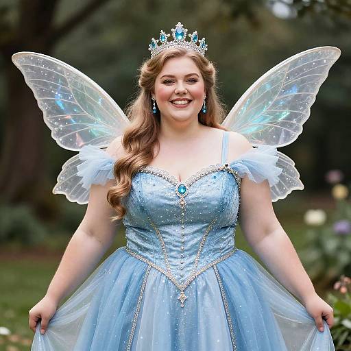 Plus Size Woman Dressed as Tooth Fairy