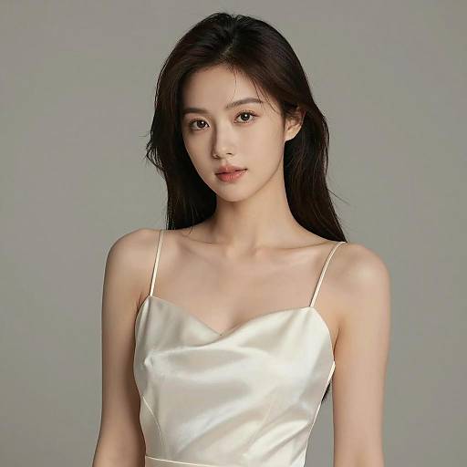 Elegant Portrait of a Woman in Satin