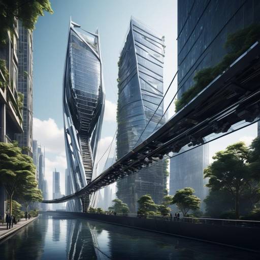 Futuristic Skyscraper in Urban Landscape