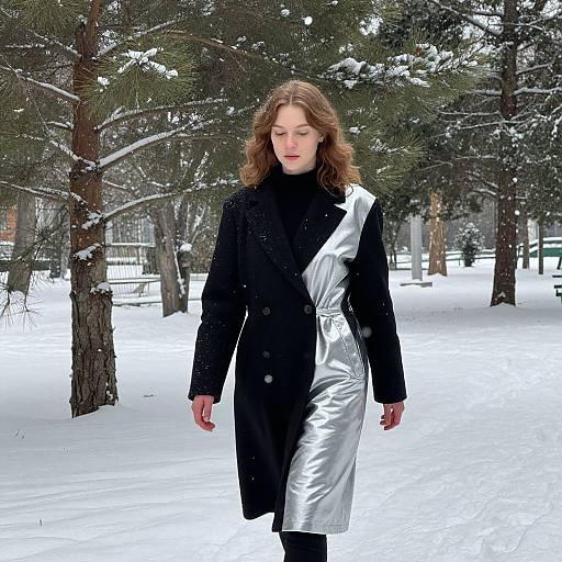 Young Woman in Snowy Winter Park