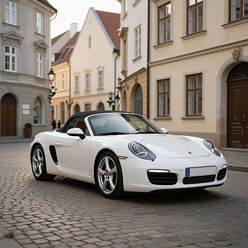White Porsche Boxster on Vintage Street