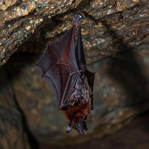 Realistic Vampire Bat in Cave
