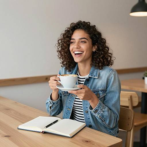 Joyful Moments in a Modern Coffee Bar