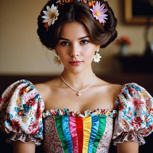 Enchanting Lisa Costume with Floral Accents