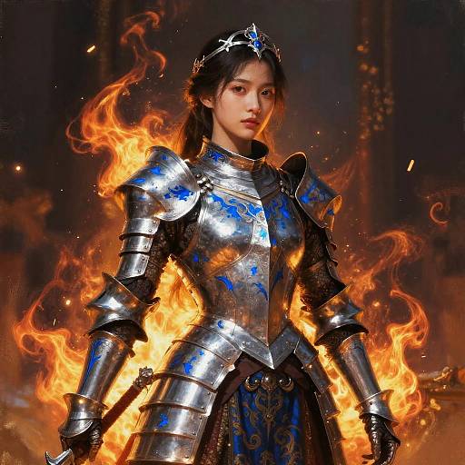 Noble Female Paladin in Ornate Plate Armor