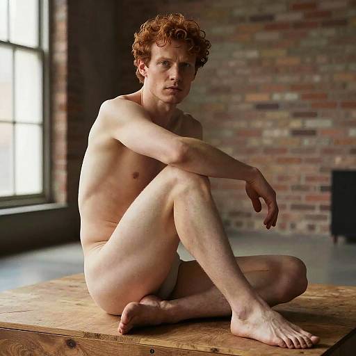 Artistic Nude Male Portrait in Loft