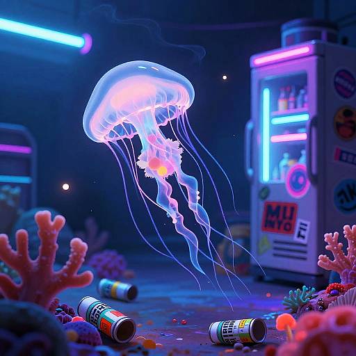 Neon Jellyfish Chill Vibes