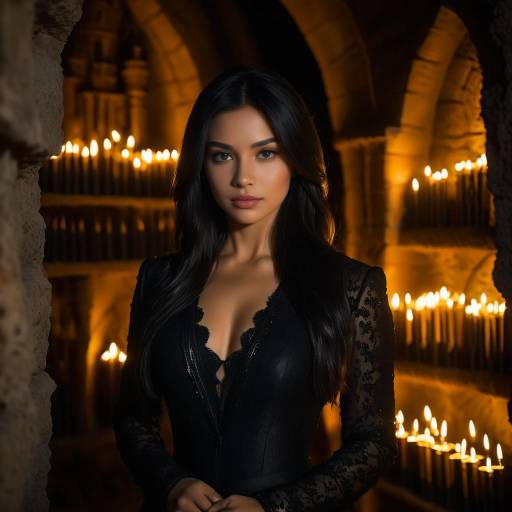 Cinematic Night Portrait in Cave Church