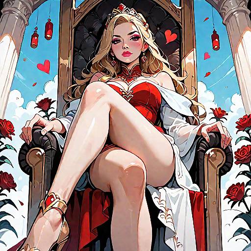 Regal Blonde Beauty on Her Throne