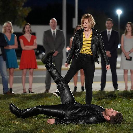 Blonde Kick on Night Street