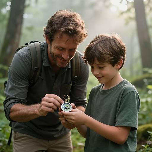 Father and Son Learning with Smart Compass
