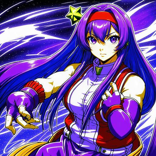 Illustration of Asamiya athena, the king of fighters in the style of Koume keito