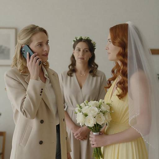 Elegant Wedding Scene with Three Women