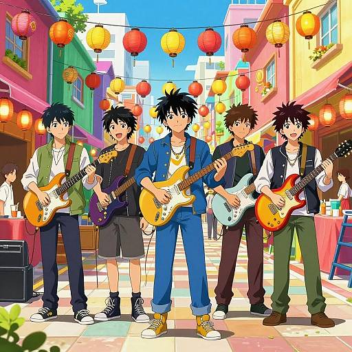 Anime Musicians at Colorful Street Festival