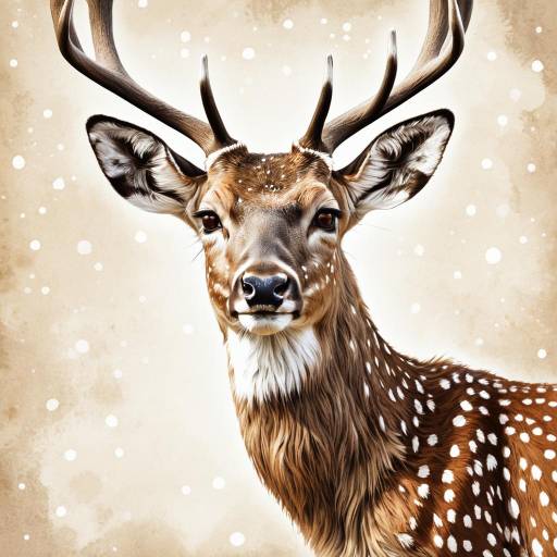 Detailed Digital Illustration of Deer Person